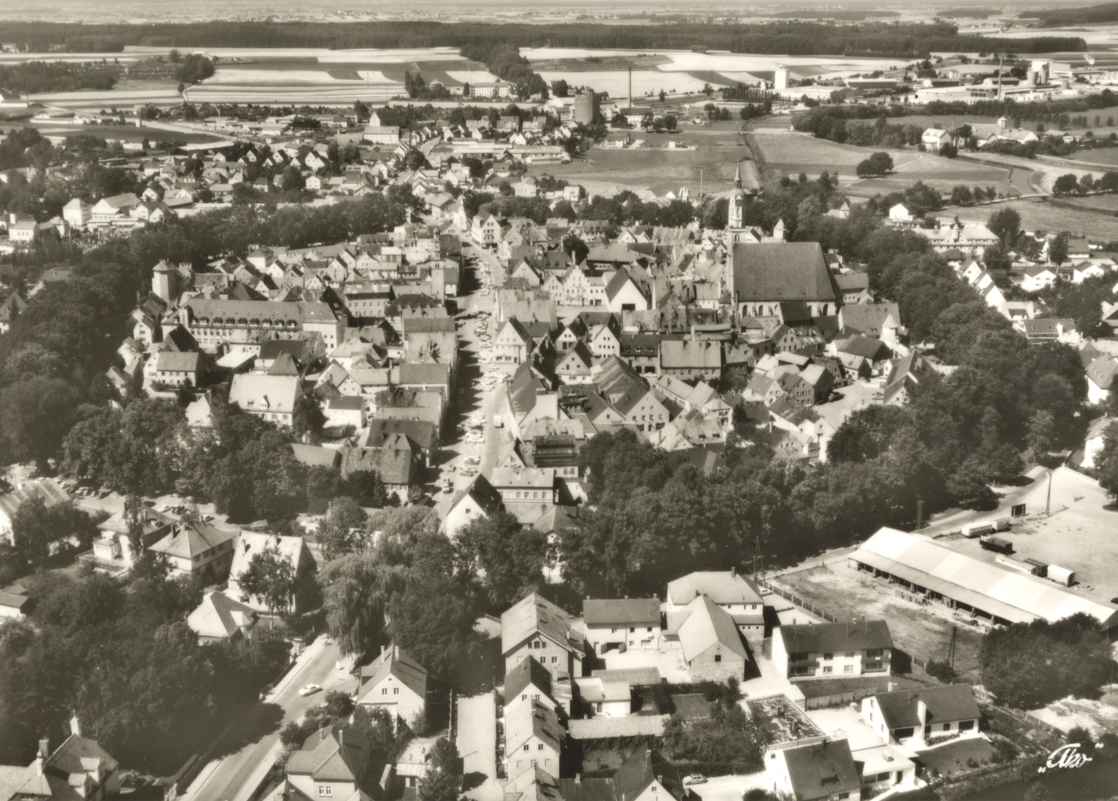 Schrobenhausen Altstadt aus der Luft